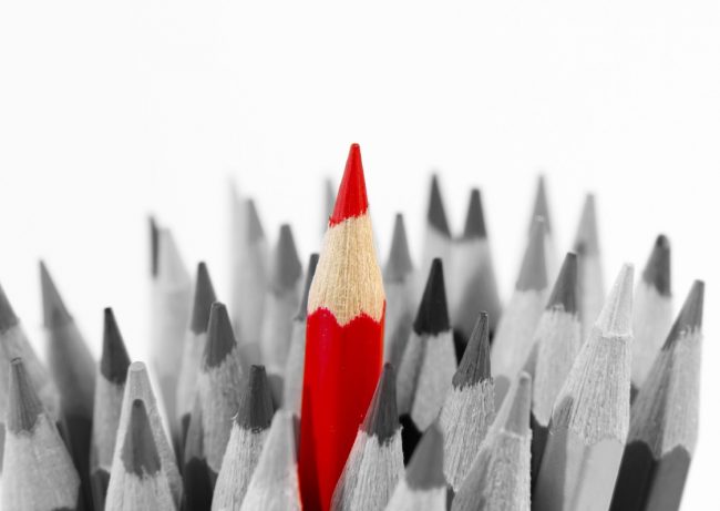 Excellent potlood bovenuit steken