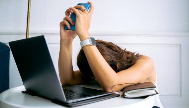 Burnout die een persoon doormaakt